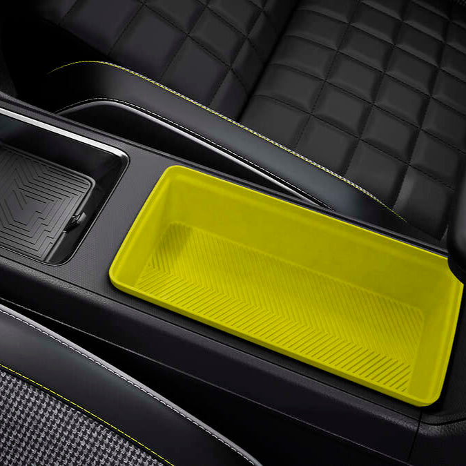 Contenitore giallo per vano portaoggetti centrale grande Renault 4 E-tech electric